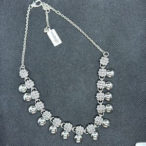 NEW w/ tags BRIGHTON women's rajasthan garden necklace in silver with earrings